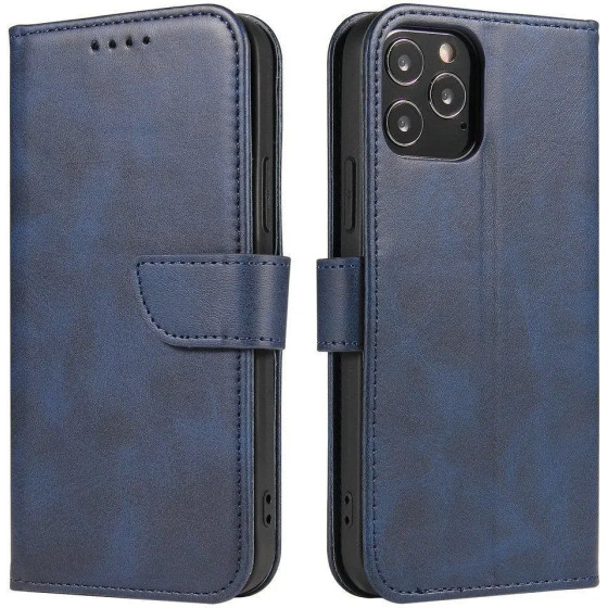 Hurtel Magnet Case elegant case cover with a flap and stand function for Samsung Galaxy A73 blue - (Magnet Case Samsung A73 Blue)