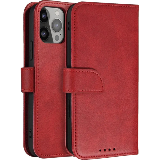Hurtel Magnet Case with Flip for Samsung Galaxy S25 - Red - (Magnet Case Samsung Galaxy S25 Red)