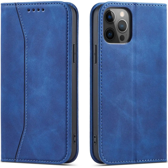 Hurtel Magnet Fancy Case Case for iPhone 12 Pro Cover Card Wallet Card Stand Blue - (Magnet Fancy iPhone 12 Pro Blue)