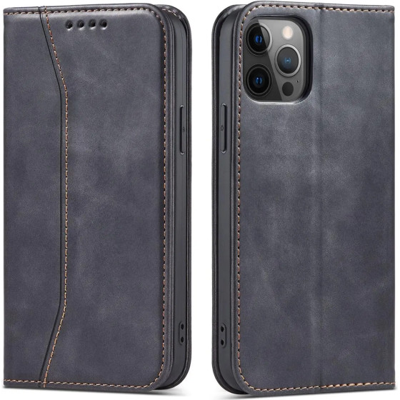 Hurtel Magnet Fancy Case Case for iPhone 12 Pro Max Pouch Wallet Card Holder Black - (Magnet Fancy iPhone 12 Pro Max Black)