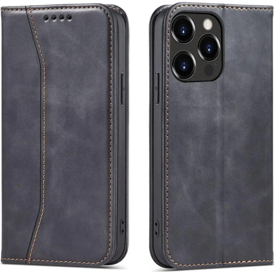 Hurtel Magnet Fancy Case case for iPhone 14 Pro Max flip cover wallet stand black - (Magnet Fancy IPHONE 14 PRO MAX BLACK)