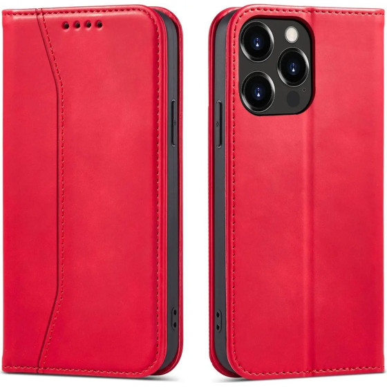 Hurtel Magnet Fancy Case case for iPhone 14 Pro Max flip cover wallet stand red - (Magnet Fancy IPHONE 14 PRO MAX RED)