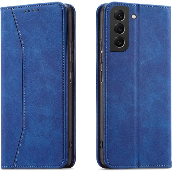 Hurtel Magnet Fancy Case Case for Samsung Galaxy S22 + (S22 Plus) Pouch Wallet Card Holder Blue - (Magnet Fancy Samsung S22 PLUS Blue)