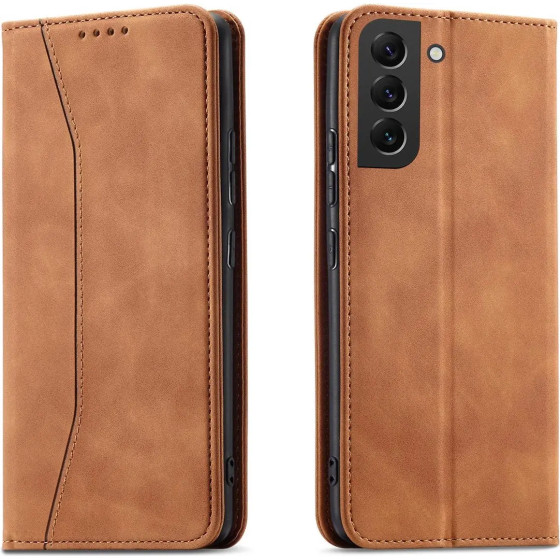 Hurtel Magnet Fancy Case for Samsung Galaxy S23+ flip cover wallet stand brown - (MAGNET FANCY SAMSUNG S23 PLUS BROWN)