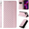 Hurtel Magnet Strap Case Case for iPhone 14 Pro Flip Wallet Mini Lanyard Stand Pink