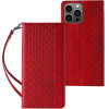 Hurtel Magnet Strap Case Case for iPhone 14 Pro Max Flip Wallet Mini Lanyard Stand Red