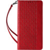 Hurtel Magnet Strap Case Case for iPhone 14 Pro Max Flip Wallet Mini Lanyard Stand Red