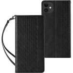 Hurtel Magnet Strap Case for iPhone 12 Pouch Wallet + Mini Lanyard Pendant Black - (Magnet Strap iPhone 12 Black)