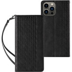 Hurtel Magnet Strap Case for iPhone 12 Pro Pouch Wallet + Mini Lanyard Pendant Black - (Magnet Strap iPhone 12 Pro Black)