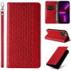Hurtel Magnet Strap Case iPhone 14 Plus Case with Flip Wallet Mini Lanyard Stand Red