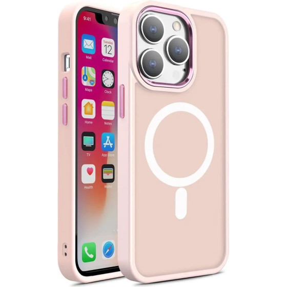 Hurtel Magnetic case with MagSafe Color Matte Case for iPhone 14 Plus - pink - (Color Matte Case iPhone 14 Plus Burgundy)