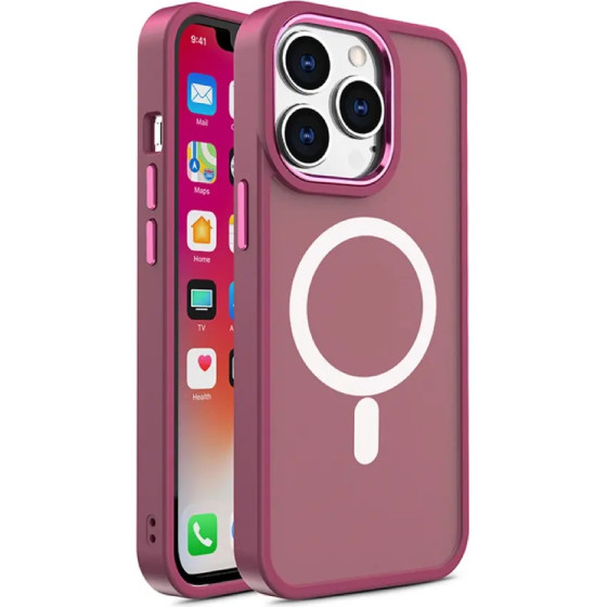 Hurtel Magnetic Color Matte Case for iPhone 15 - Burgundy - (Color Matte Case iPhone 15 Burgundy)