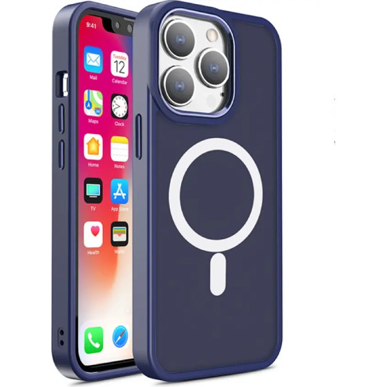 Hurtel Magnetic Color Matte Case for iPhone 15 - navy blue - (Color Matte Case iPhone 15 Navy Blue)