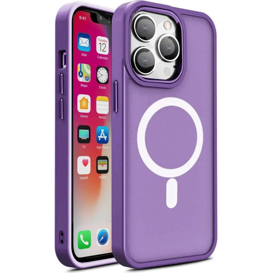 Hurtel Magnetic Color Matte Case for iPhone 15 Pro Max - purple - (Color Matte Case iPhone 15 Pro Max Deep Purple)
