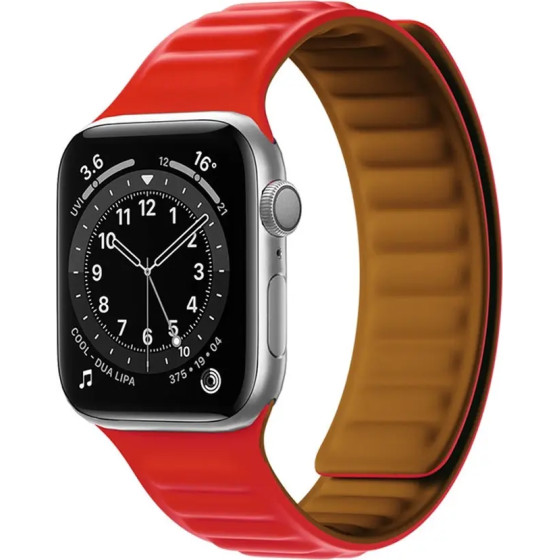 Hurtel Magnetic Strap Strap for Watch 7 7/8/9 45mm Magnetic Wristband Bracelet Bracelet Red