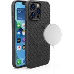 Hurtel MagSafe Woven Case for iPhone 15 Pro - black - (Woven Case iPhone 15 Pro Black)