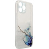 Hurtel Marble Case for iPhone 12 Pro Gel Cover Marble Blue