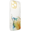 Hurtel Marble Case for iPhone 12 Pro Gel Cover Orange Marble