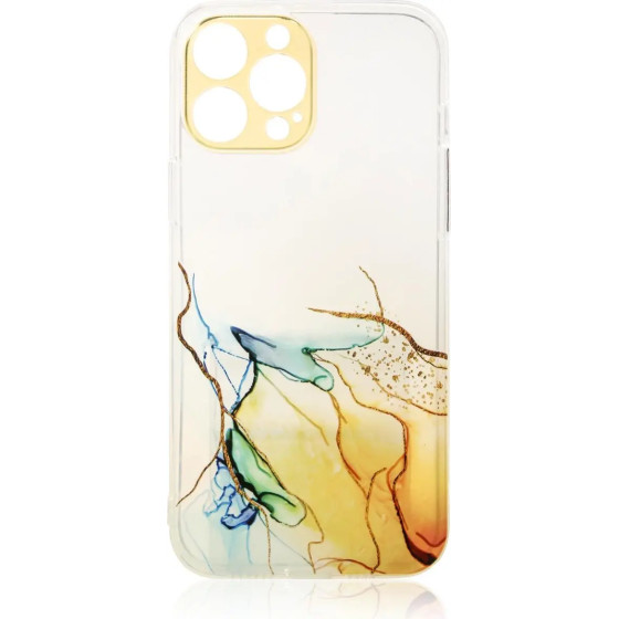 Hurtel Marble Case for iPhone 12 Pro Gel Cover Orange Marble