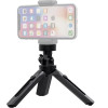 Hurtel Mini tripod selfie stick holder for phone camera GoPro 16 - 21 cm black - (Mini Tripod with phone holder mount black)