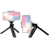 Hurtel Mini tripod selfie stick holder for phone camera GoPro 16 - 21 cm black - (Mini Tripod with phone holder mount black)