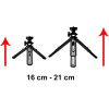 Hurtel Mini tripod selfie stick holder for phone camera GoPro 16 - 21 cm black - (Mini Tripod with phone holder mount black)