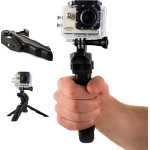 Hurtel Mount with a mini tripod for GoPro SJCAM action cameras black - (Gopro 2in1 holder and tripod)