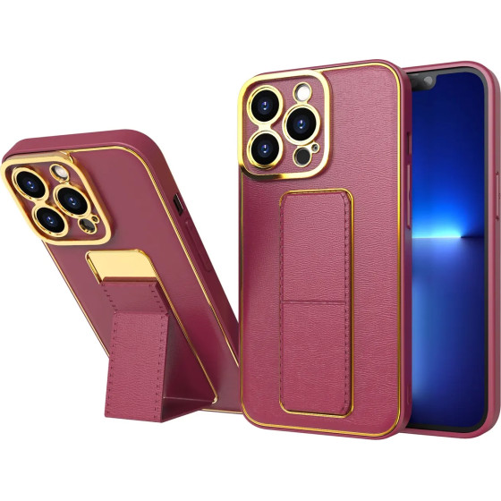 Hurtel New Kickstand Case case for iPhone 12 Pro with stand red - (NEW KICKSTAND IPHONE 12 PRO ROSE RED)