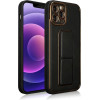 Hurtel New Kickstand Case iPhone 12 case with stand black - (NEW KICKSTAND IPHONE 12 BLACK)