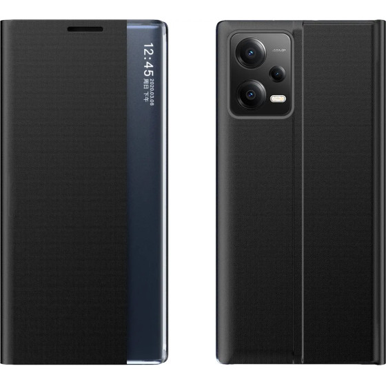 Hurtel New Sleep Case Cover for Xiaomi Redmi Note 12 5G / Poco X5 5G Cover with Flip Stand Black - (New Sleep View Case Xiaomi Poco X5/Redmi Note 12 5G Black)