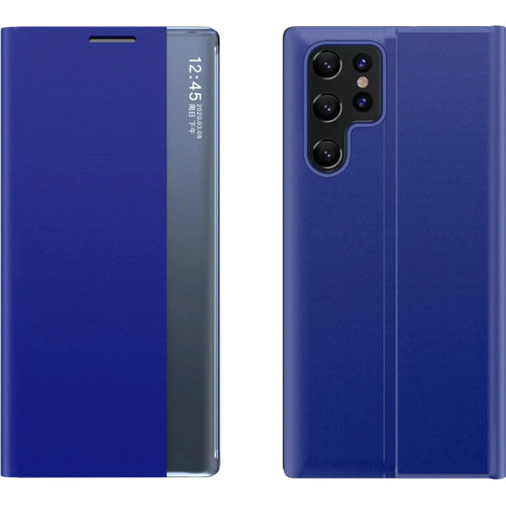 Hurtel New Sleep Case cover with a flip function for the stand for Samsung Galaxy S22 Ultra blue - (New Sleep Case Samsung Samsung S22 Ultra Blue)