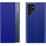 Hurtel New Sleep View Case for Samsung S24 Ultra with flap - blue - (New Sleep View Case Samsung S24 Ultra Blue)