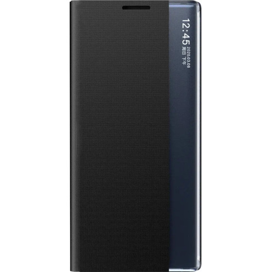 Hurtel New Sleep View Case with flap and stand for Samsung Galaxy A35 - black - (New Sleep View Case SAM A35 Black)