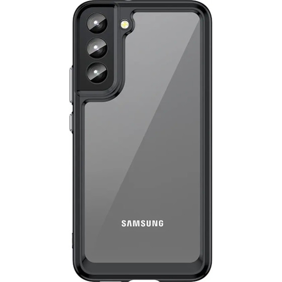 Hurtel Outer Space Case Cover for Samsung Galaxy S22 + (S22 Plus) Hard Cover with Gel Frame Black