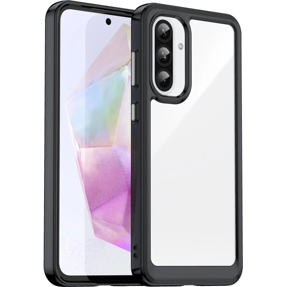 Hurtel Outer Space Case for Samsung Galaxy A56 Cover with Flexible Frame - Black - (Outer Space Case Samsung Galaxy A56 Black)