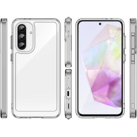 Hurtel Outer Space Case for Samsung Galaxy A56 Cover with Flexible Frame - Transparent - (Outer Space Case Samsung Galaxy A56 Transparent)