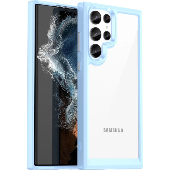 Hurtel Outer Space Case for Samsung Galaxy S23 Ultra cover with a flexible frame blue