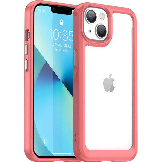 Hurtel Outer Space Case iPhone 14 Plus hard cover with a gel frame red