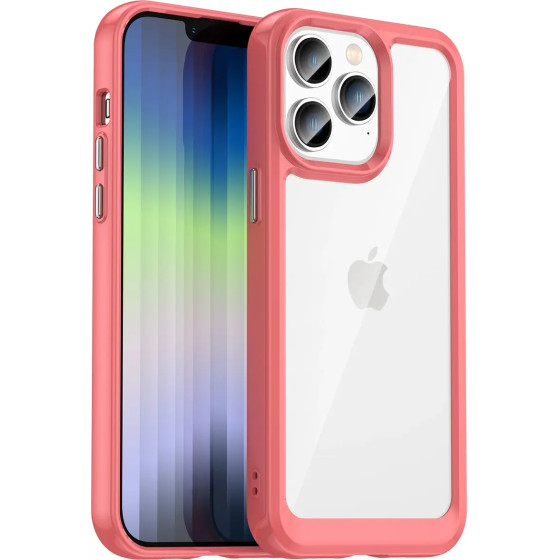 Hurtel Outer Space Case iPhone 14 Pro hard cover with a gel frame red