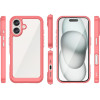 Hurtel Outer Space Case with Gel Frame for iPhone 16 - Red - (Outer Space Case iPhone 16 red)
