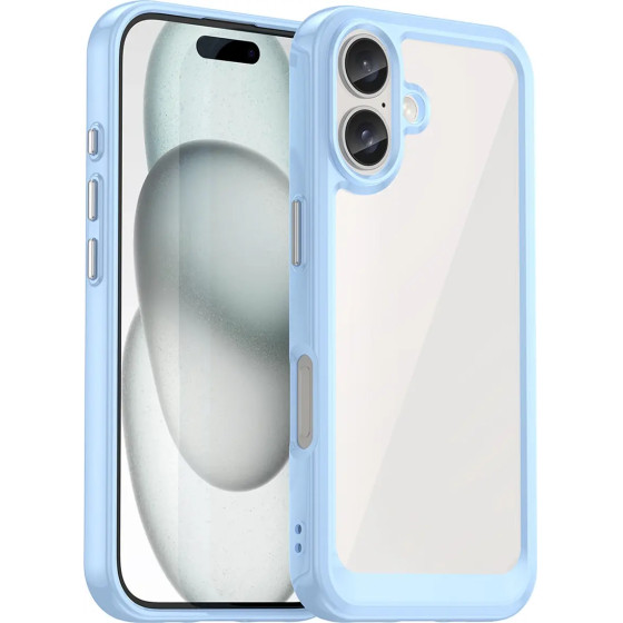 Hurtel Outer Space Case with Gel Frame for iPhone 16 Plus - Blue - (Outer Space Case iPhone 16 Plus blue)