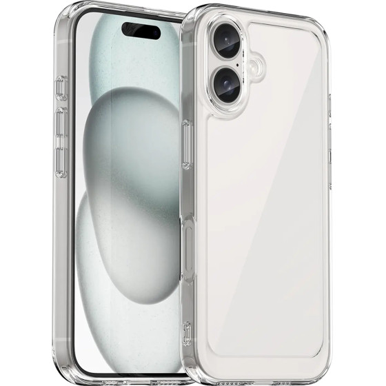Hurtel Outer Space Case with Gel Frame for iPhone 16 Plus - Clear - (Outer Space Case iPhone 16 Plus transparent)