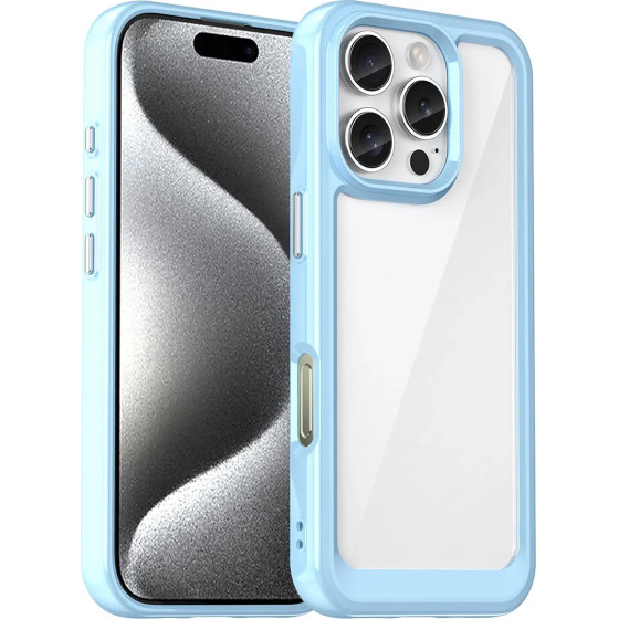 Hurtel Outer Space Case with Gel Frame for iPhone 16 Pro Max - Blue - (Outer Space Case iPhone 16 Pro max blue)