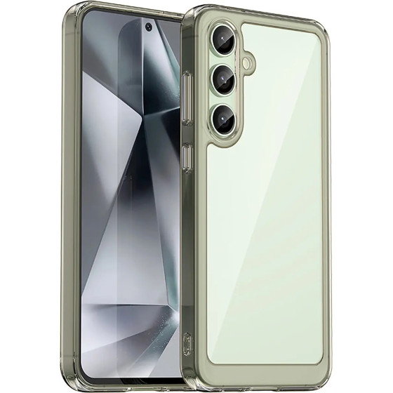 Hurtel Outer Space Case with Gel Frame for Samsung Galaxy S24 FE - Clear Black - (Outer Space Case Samsung Galaxy S24 FE Transparent-black)