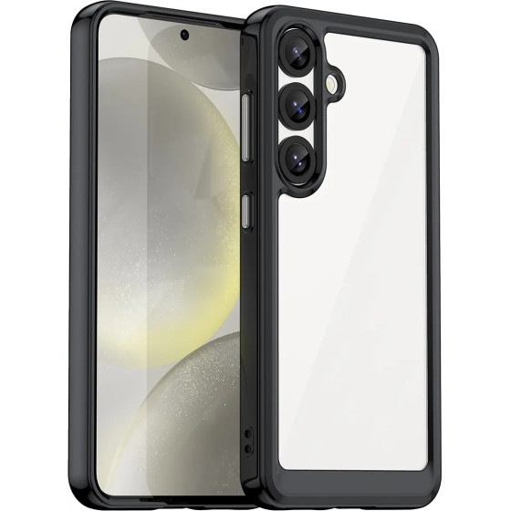Hurtel Outer Space Case with Gel Frame for Samsung Galaxy S25 - Black - (Outer Space Case Samsung Galaxy S25 Black)