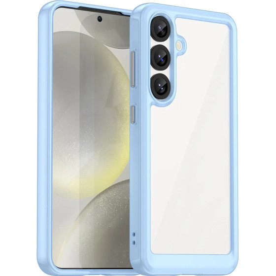 Hurtel Outer Space Case with Gel Frame for Samsung Galaxy S25 - Blue - (Outer Space Case Samsung Galaxy S25 Blue)