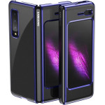Hurtel Plating Case hard case Electroplating frame Cover for Samsung Galaxy Fold blue - (Plating Samsung Galaxy Fold Blue)
