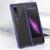 Hurtel Plating Case hard case Electroplating frame Cover for Samsung Galaxy Fold blue - (Plating Samsung Galaxy Fold Blue)