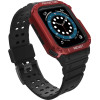 Hurtel Protect Strap Band Apple Watch 9 / 8 / 7 / 6 / 5 / 4 / 3 / 2 / SE / SE2 (41 / 40 / 38mm) Case Armored Cover for Watch Black / Red
