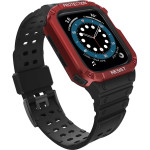 Hurtel Protect Strap Band Apple Watch 9 / 8 / 7 / 6 / 5 / 4 / 3 / 2 / SE / SE2 (41 / 40 / 38mm) Case Armored Cover for Watch Black / Red